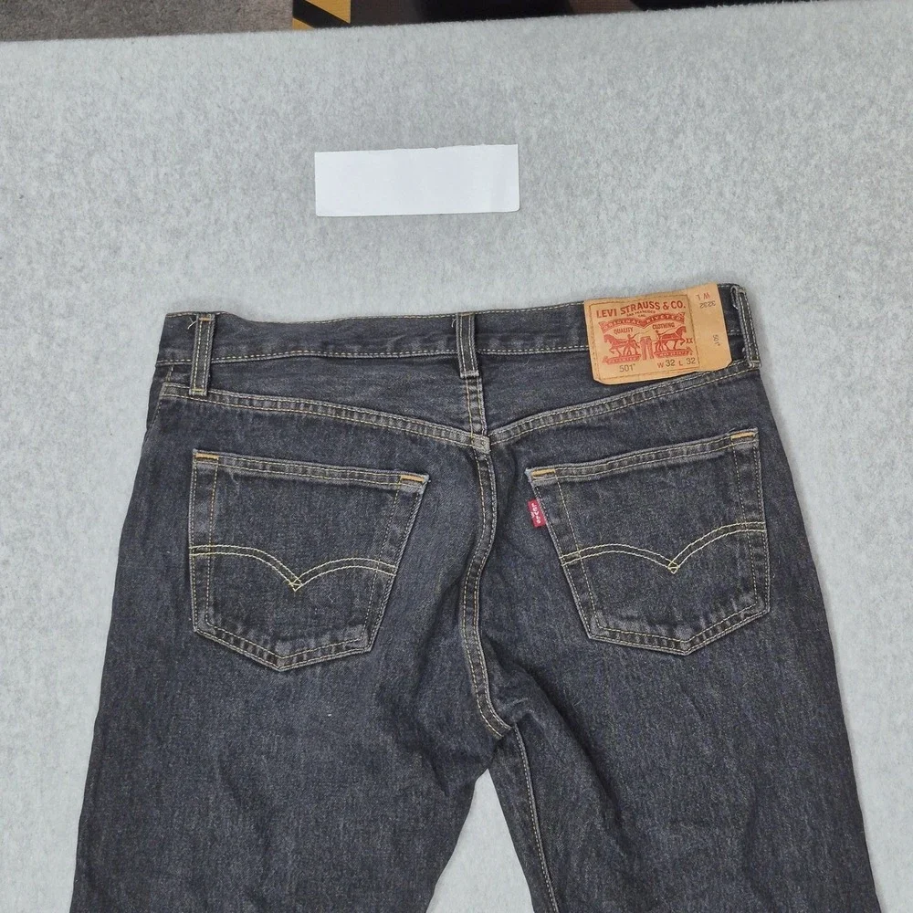 Levi's 501 Men Jeans 32X32 Dark Blue Denim Original‎ Fit Straight Leg 28